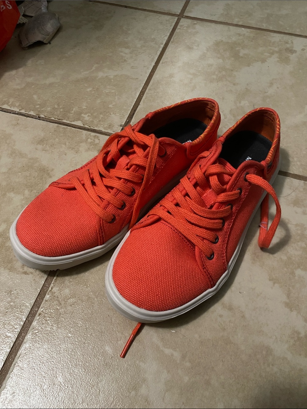 Merrell Orange Low-Top Canvas Sneakers